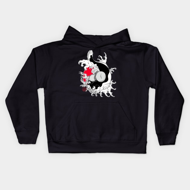 Catfish under an amphora Kids Hoodie by Ukiyograph